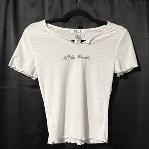 White Ribbed Women's Top NWOT